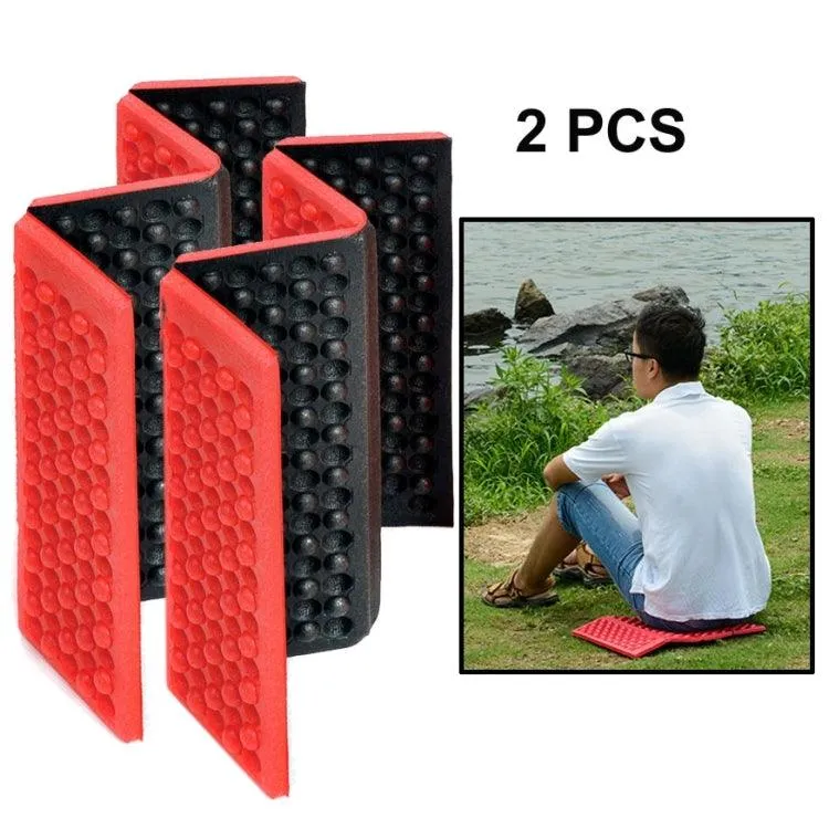 Portable Outdoor Folding EVA Massage Seat Mats - 2 Pack Moisture-Proof Cushions