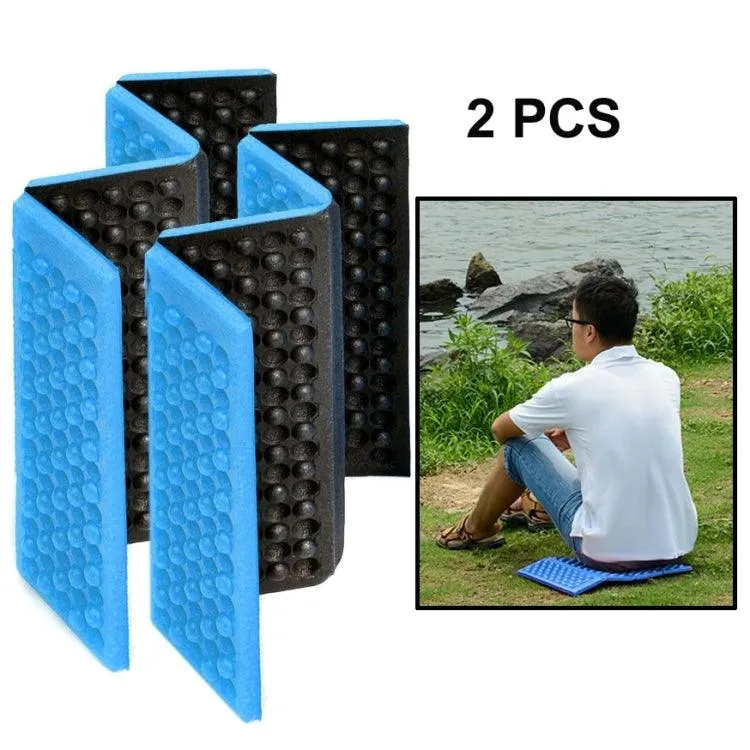 Portable Outdoor Folding EVA Massage Seat Mats - 2 Pack Moisture-Proof Cushions