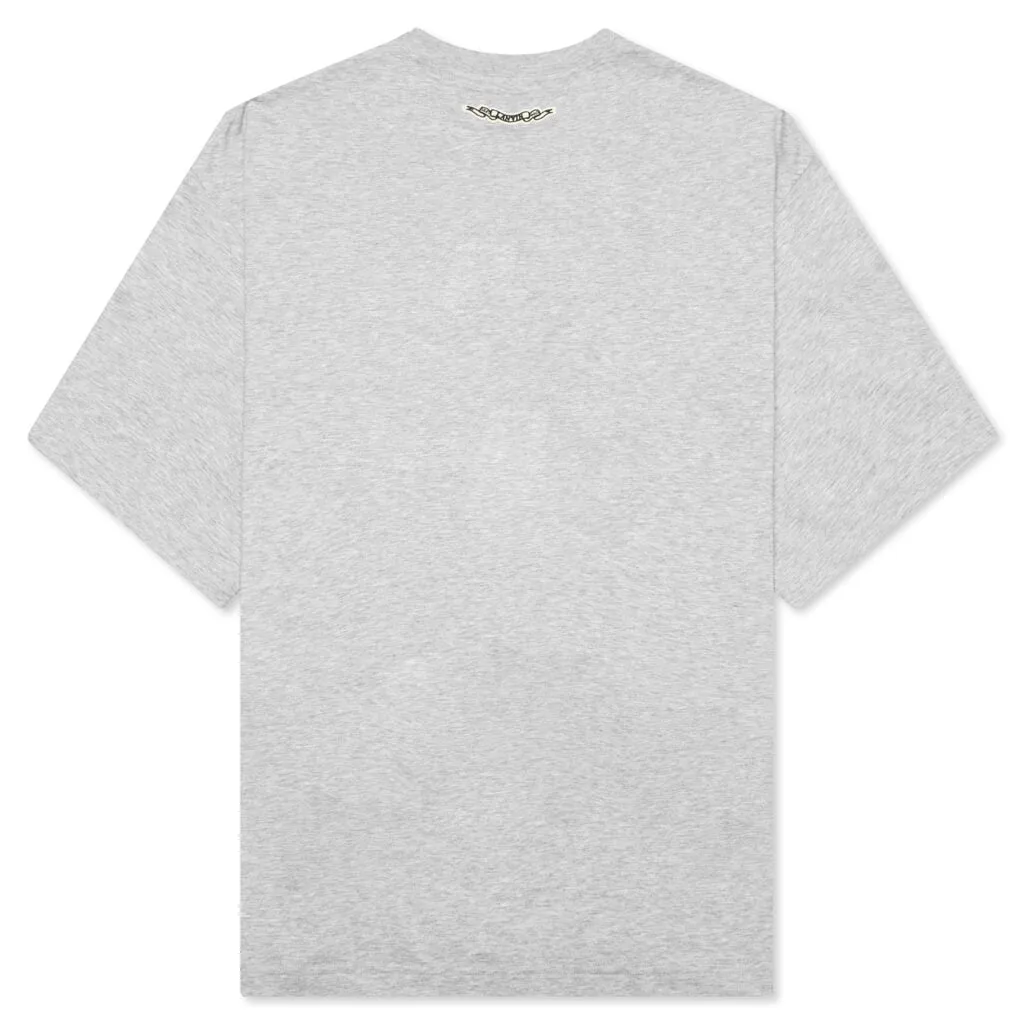 Printed Oversized T-Shirt - Light Grey