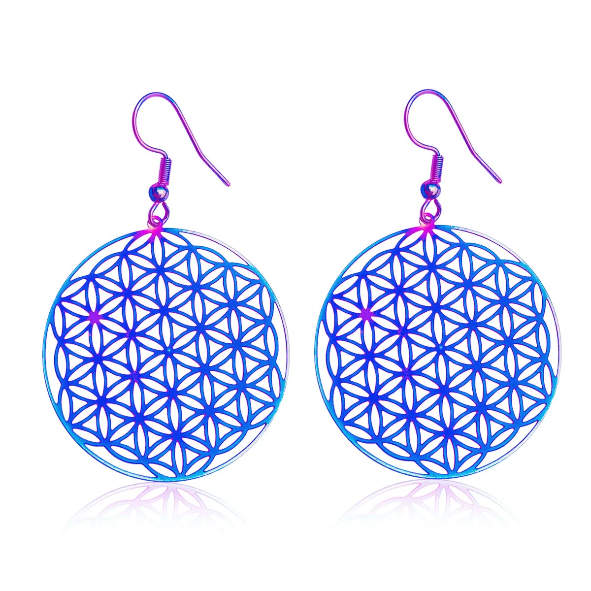 Rainbow Flower of Life Earrings