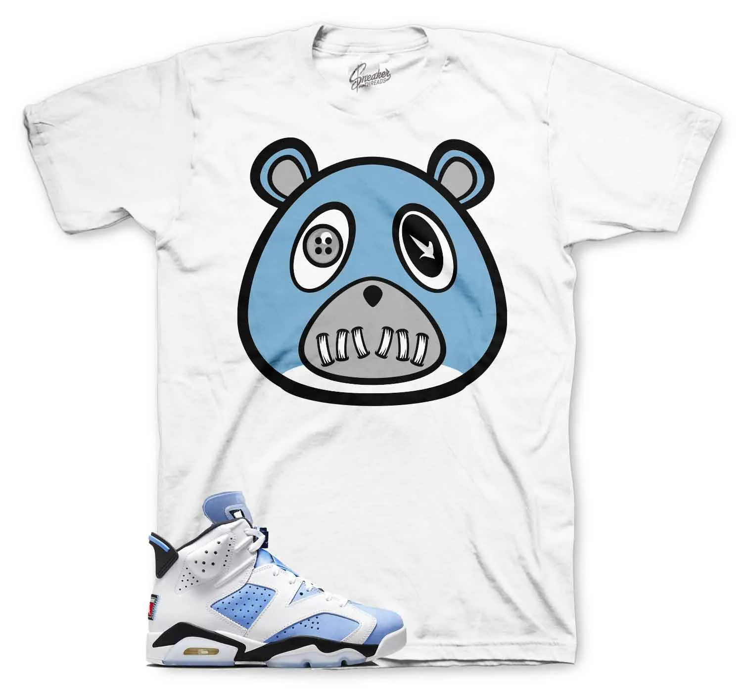 Retro 6 University Blue Shirt - ST Bear - White