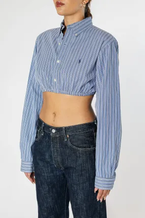 Rework Oxford Cinch Crop Shirt - M