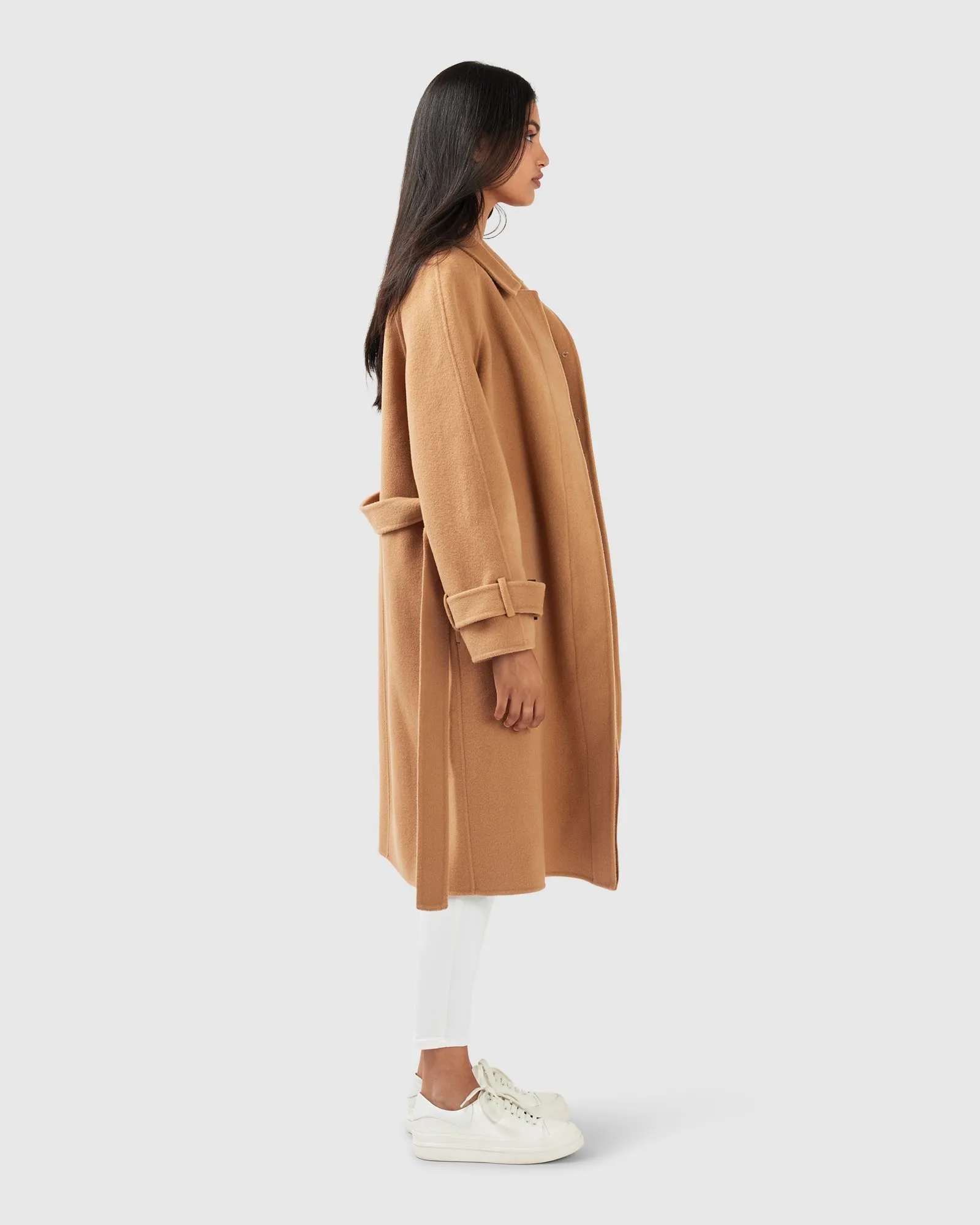 Shore To Shore Belted Wool Coat - Camel