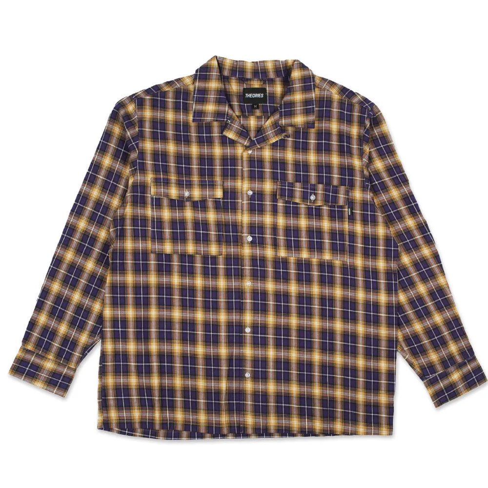 Theories Flannel Mechanics Shirt Purple