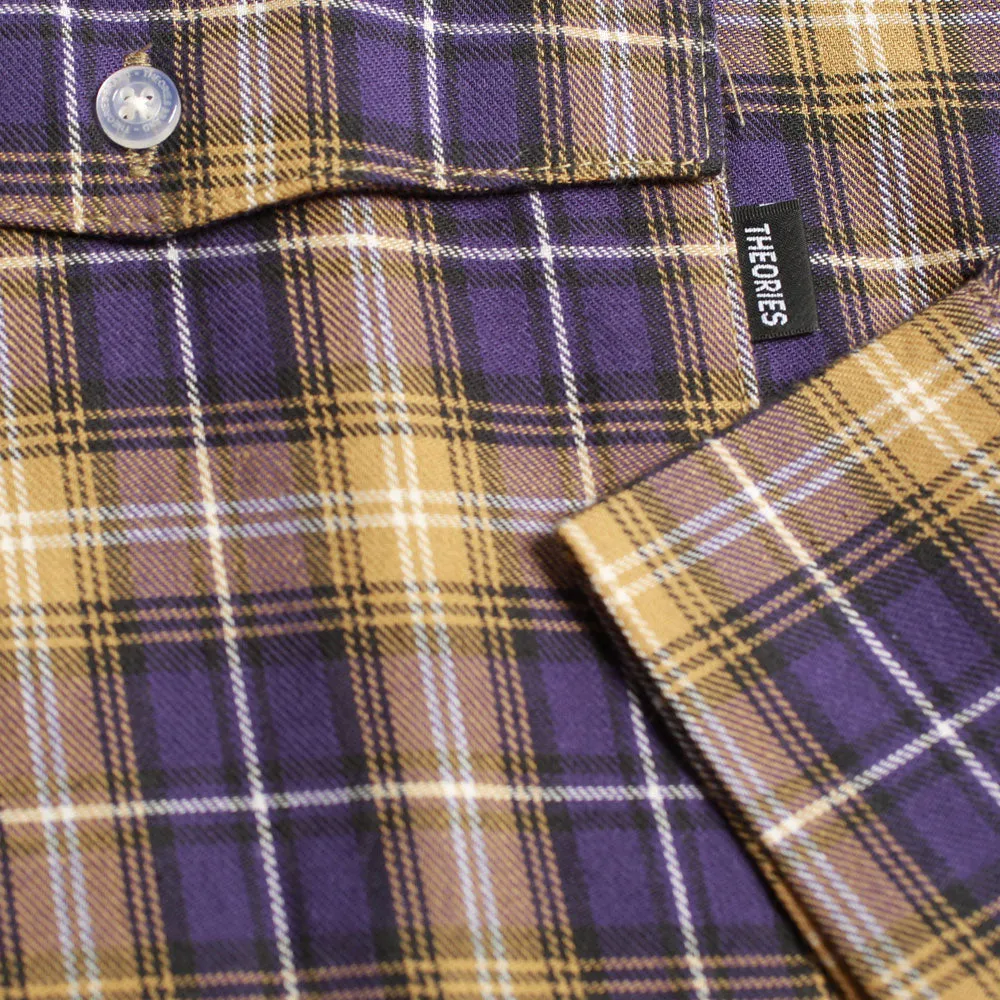 Theories Flannel Mechanics Shirt Purple