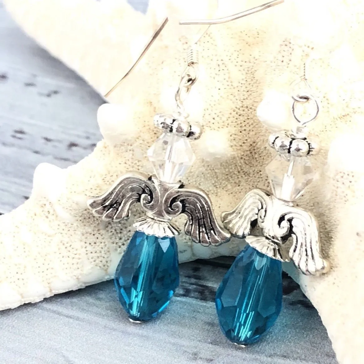 Turquoise Angel Swarovski Earrings