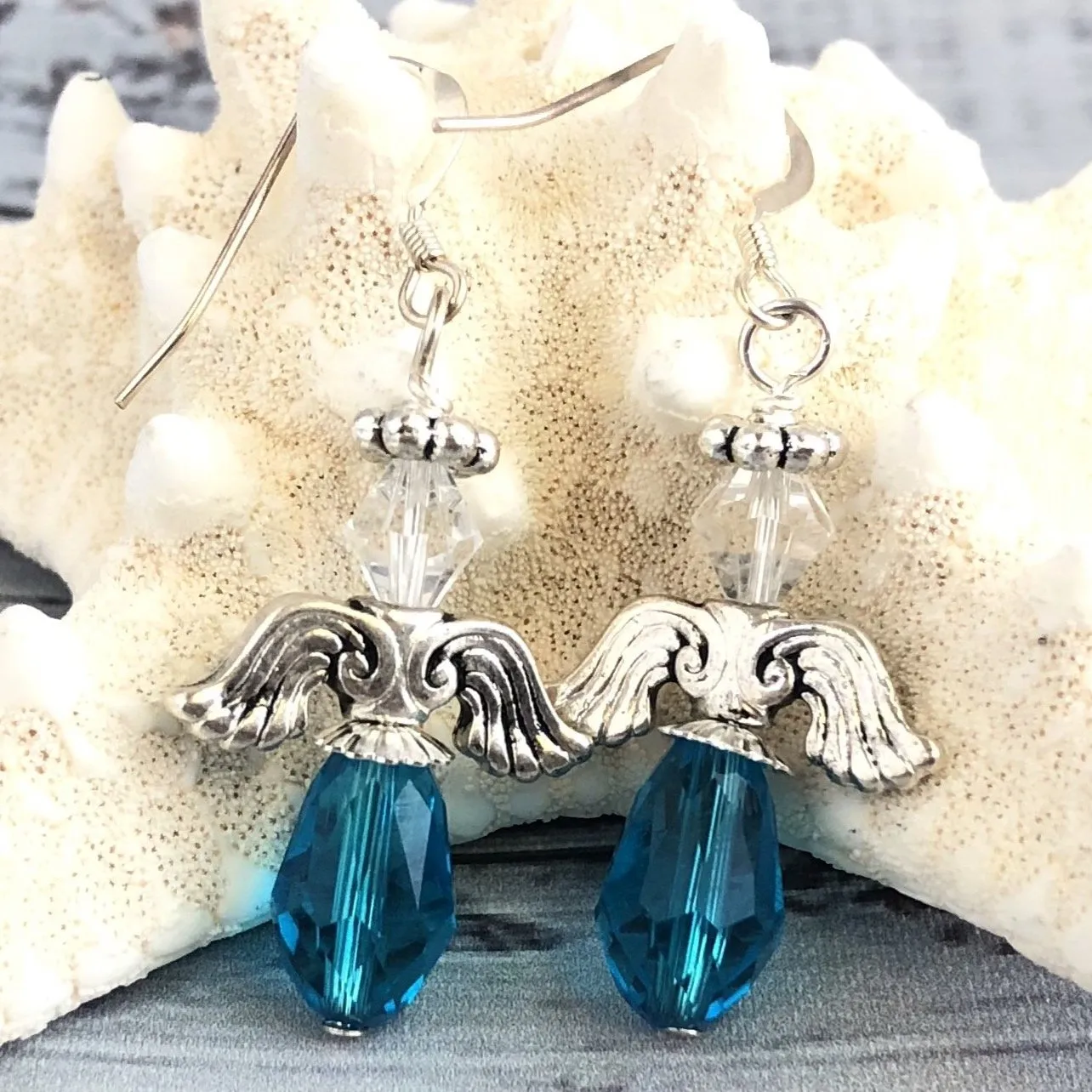 Turquoise Angel Swarovski Earrings