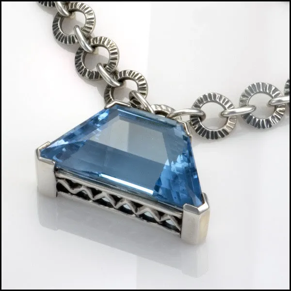 Unique Handmade Blue Topaz Sterling Silver Necklace