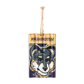 UW HUSKY METAL CORRUGATED ORNAMENT