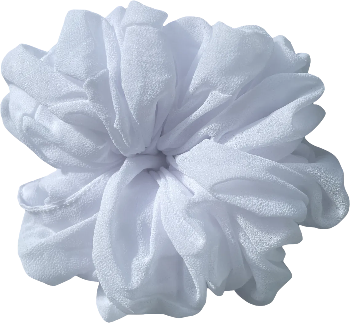 White Ruched Oversized Scrunchie One Size