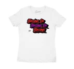 Womens Black Gloss 7 Shirt - Blessings - White