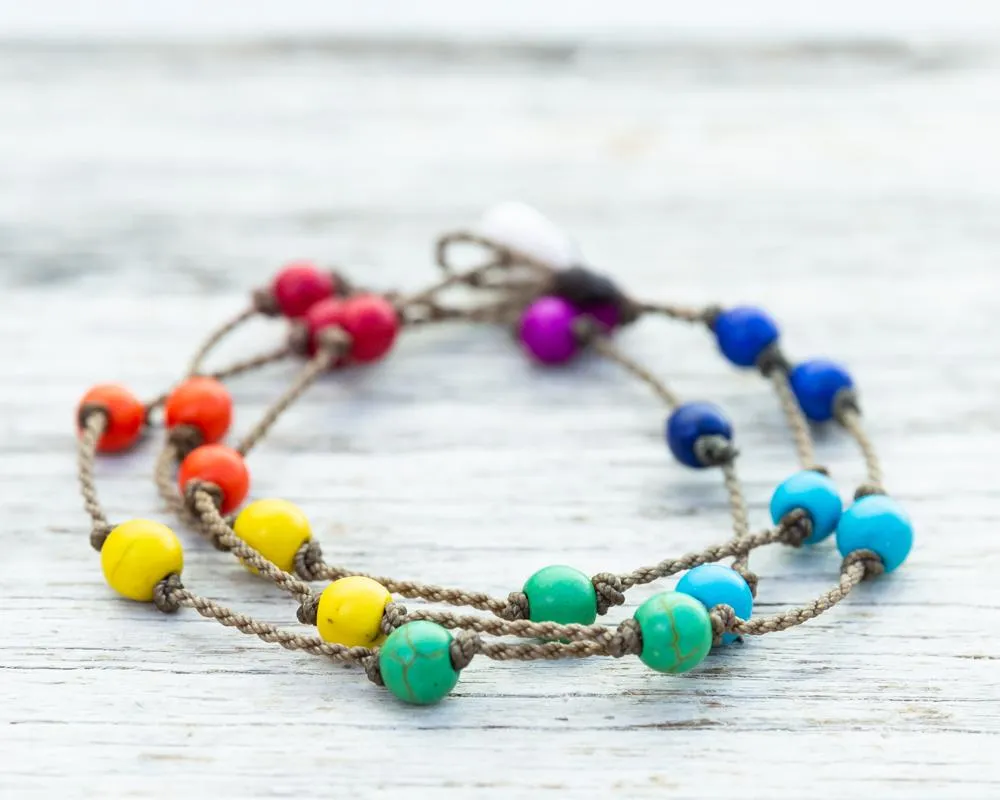 Wrap-1948-Rainbow Howlite Round Petite