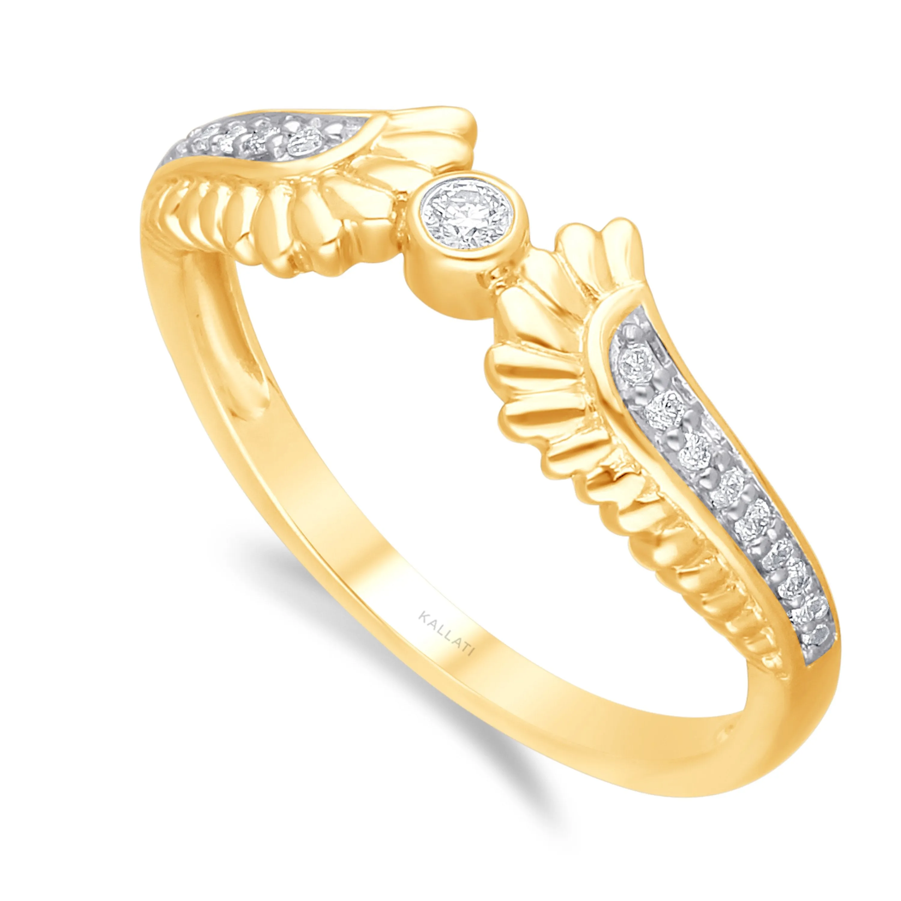 Yellow Gold White Diamond Griffiness Ring